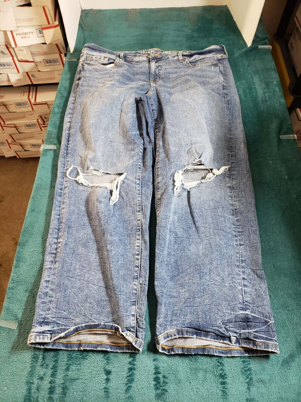 Torrid Jeans Size 16 Womens Blue Stretch Pants Ladies Mid Rise Perfect Wide Leg